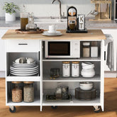 Bellemave® Rolling Kitchen Cart on Wheels with Foldable Counter Top and Slide - Out Shelf, Towel Rack and Drawer, - Bellemave
